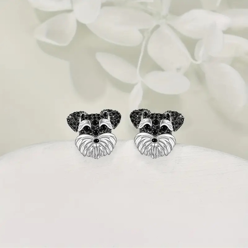 Schnauzer Earrings, Schnauzer Dog Earrings